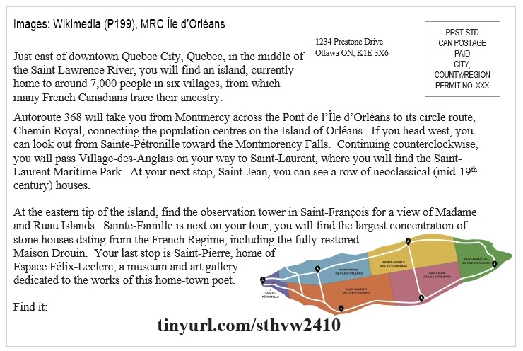 St Helen's Across Canada Postcard Canada 05-2 Ile d'Orleans v01 St Helen's Virtual Walk Across Canada - Canada - Île d'Orléans