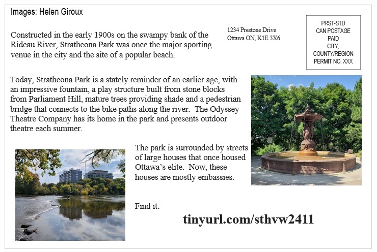 St Helen's Across Canada Postcard Ottawa 06-2 Strathcona Park v01 St Helen's Virtual Walk Across Canada - Ottawa - Strathcona Park