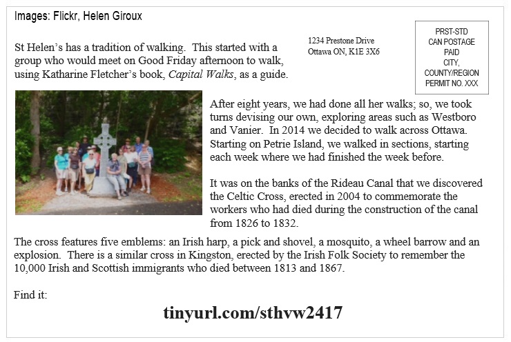 St Helen's Across Canada Postcard Ottawa 09-2 Celtic Cross v02 St Helen's Virtual Walk Across Canada - Ottawa - Celtic Cross